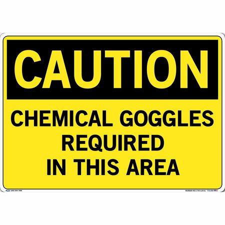 VESTIL Sign, Caution, 20.5x14.5", Label/Decal, .01, SI-C-70-E-LB-011 SI-C-70-E-LB-011